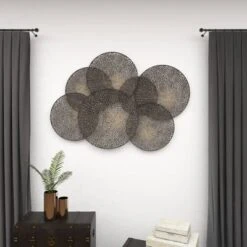 Metal Plate Overlapping Perforated Wall Decor Black - Olivia & May -Home Improvement Store GUEST 8ee950dc 7d19 4ff3 90dc 921254e1b76e