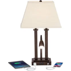 Possini Euro Design Deacon Modern Desk Table Lamp 26" High Bronze With USB And AC Power Outlet In Base LED Reading Light Oatmeal Shade For Office Desk 12 Possini Euro Design Deacon Modern Desk Table Lamp 26" High Bronze With USB And AC Power Outlet In Base LED Reading Light Oatmeal Shade For Office Desk -Home Improvement Store GUEST 8f8004e9 1c35 45a7 b688 3afebc272735