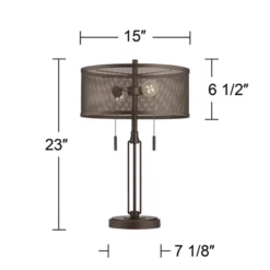 Franklin Iron Works Dayn Industrial Accent Table Lamps Set Of 2 23" High Bronze Metal LED Mesh Shade For Bedroom Living Room Bedside Nightstand Office -Home Improvement Store GUEST 93220b39 0afb 47f5 8735 5e825ce50ef6