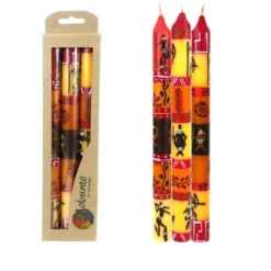 Global Crafts Unscented Hand-Painted Dinner Candles, Boxed Set Of 3 -Home Improvement Store GUEST 93542f0e 0dd4 49e7 b73f 7bcffd36bcfe