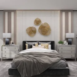 Metal Floral Wall Decor Set Of 3 Gold - Olivia & May -Home Improvement Store GUEST 94f0952d 5e81 43dc 80d0 56163781996d