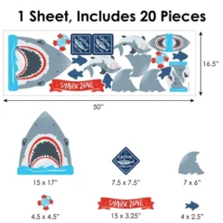 Big Dot Of Happiness Shark Zone - Peel And Stick Kids Room Vinyl Wall Art Stickers - Wall Decals - Set Of 20 -Home Improvement Store GUEST 9622ed84 702c 4ae1 9c38 1b2f666a82e3