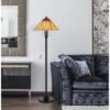 61" Metal/Resin Floor Lamp With Tiffany Art Glass Shade Black - Cal Lighting -Home Improvement Store GUEST 97e63095 e2fb 4be5 86bf e9064bf99646