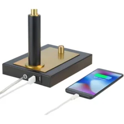 Possini Euro Design Possini Euro Hayven Desk Lamp With Dual USB Ports In Warm Gold With Black -Home Improvement Store GUEST 9813c7ef ea8b 472e a573 00c4eeb97aa1