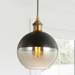 7.5" Metal Adjustable Nixon Drop Globe Pendant (Includes Energy Efficient Light Bulb) Brass - JONATHAN Y -Home Improvement Store GUEST 999f600d 18ca 418b b87a 12ad88989c1c