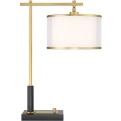 Possini Euro Design Possini Euro Hayven Desk Lamp With Dual USB Ports In Warm Gold With Black -Home Improvement Store GUEST 9b0b2328 3f56 4392 b671 8912b9f668ac