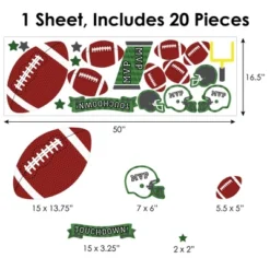 Big Dot Of Happiness End Zone - Football - Peel And Stick Sports Decor Vinyl Wall Art Stickers - Wall Decals - Set Of 20 -Home Improvement Store GUEST 9b754228 ed81 48cd 94d1 ab6dcff0102b