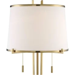 Possini Euro Design Palisade Modern Floor Lamp 64" Tall Satin Brass Metal Trimmed Fabric Tapered Drum Shade For Living Room Bedroom Office House Home -Home Improvement Store GUEST 9cd6d5bd bef4 4178 a8a4 cd5f4fd8627a