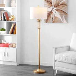Elza Floor Lamp - Gold Leaf/Clear - Safavieh -Home Improvement Store GUEST 9d7c0632 7008 4739 bbd5 c69386538b9d