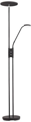 360 Lighting Taylor Modern Torchiere Floor Lamp With Side Light 72" Tall Satin Black LED Adjustable For Living Room Reading Bedroom Office House Home 10 360 Lighting Taylor Modern Torchiere Floor Lamp With Side Light 72" Tall Satin Black LED Adjustable For Living Room Reading Bedroom Office House Home - Image 8