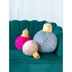 Shiraleah Pink Sparkle Christmas Ornament Bauble Pillow, Medium -Home Improvement Store GUEST 9fa47826 d749 4744 b3d4 d8514959189e