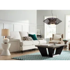 360 Lighting Brice Modern Mid Century Accent Table Lamp 23" High Ivory Ceramic Wood Neck Off White Drum Shade For Bedroom Living Room Bedside Office -Home Improvement Store GUEST 9fd5eeff 26e7 48a5 a661 fad7fda6cf28