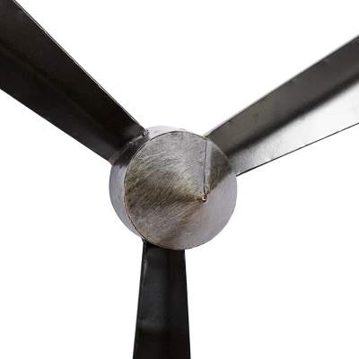 31" X 27" Metal Airplane Propeller 3 Blade Wall Decor With Aviation Detailing Black - Olivia & May 5 31" X 27" Metal Airplane Propeller 3 Blade Wall Decor With Aviation Detailing Black - Olivia & May - Image 3