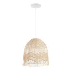 17.5" 1-Light Sofia Farmhouse Coastal Rattan LED Pendant Brown - JONATHAN Y -Home Improvement Store GUEST a1224195 337f 455f 983c aa4307069c02