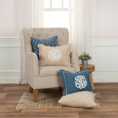 20"x20" Oversize Modern Industrial Square Throw Pillow Cover Beige - Rizzy Home 8 20"x20" Oversize Modern Industrial Square Throw Pillow Cover Beige - Rizzy Home - Image 6