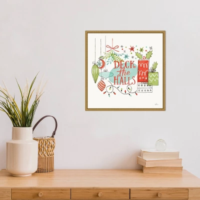 16" X 16" Deck The Halls Christmas Holly By Janelle Penner Framed Canvas Wall Art - Amanti Art 7 16" X 16" Deck The Halls Christmas Holly By Janelle Penner Framed Canvas Wall Art - Amanti Art - Image 5