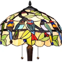 Robert Louis Tiffany Traditional Table Lamp 24.75" High Bronze Tropical Birds Stained Glass Shade For Living Room Family Bedroom Nightstand 7 Robert Louis Tiffany Traditional Table Lamp 24.75" High Bronze Tropical Birds Stained Glass Shade For Living Room Family Bedroom Nightstand -Home Improvement Store GUEST a34156cd 085c 4e9a 8e5f 9864f13e1910