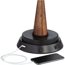 360 Lighting Modern Table Lamp With Dimmable USB And Outlet Workstation Base 24.5" High Bronze Tan Fabric Cylinder For Living Room Desk Bedroom -Home Improvement Store GUEST a3ecd351 2035 4094 a9bc 1b43876d0a1e