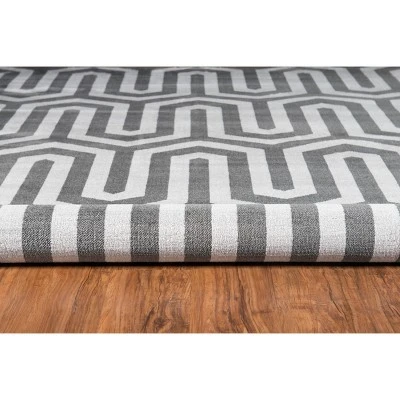 5'x7'6" Roma Tangent Area Rug Charcoal/Gray - Linon 3 5'x7'6" Roma Tangent Area Rug Charcoal/Gray - Linon