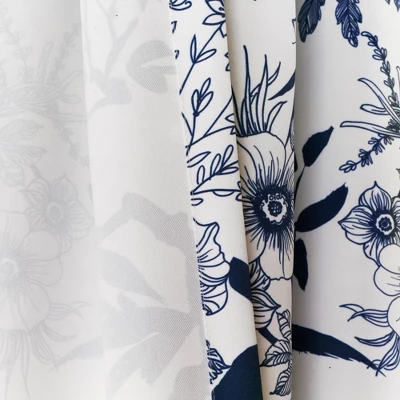 2pk 52"x63" Light Filtering Botanical Garden Curtain Panels Navy Blue - Lush Décor 6 2pk 52"x63" Light Filtering Botanical Garden Curtain Panels Navy Blue - Lush Décor - Image 4