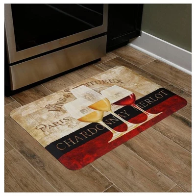 Paris Wine Designer Chef Oil & Stain Resistant Anti-Fatigue Kitchen Floor Mat 3 Paris Wine Designer Chef Oil & Stain Resistant Anti-Fatigue Kitchen Floor Mat