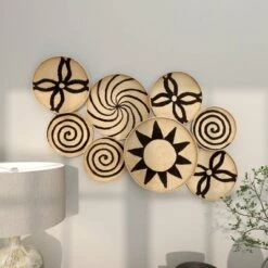 Metal Plate Wall Decor With Black Patterns Brown - Olivia & May -Home Improvement Store GUEST a75a5053 a2e2 4f79 a136 1fe5e8f14834
