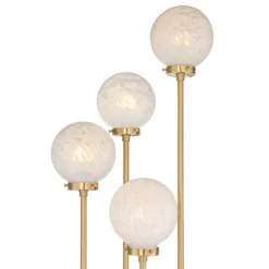 Possini Euro Design Mid Century Modern Glam Style Floor Lamp 4-Light LED 68.5" Tall Warm Gold Glass Globe Shade For Living Room House Uplight -Home Improvement Store GUEST a7772077 9641 4a6b b4ec 69b7f475d39b