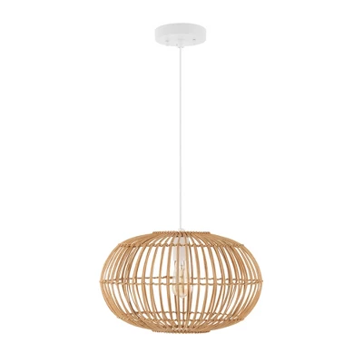 17.5" 1-Light Leo Farmhouse Coastal Rattan LED Pendant Brown - JONATHAN Y 15 17.5" 1-Light Leo Farmhouse Coastal Rattan LED Pendant Brown - JONATHAN Y - Image 13