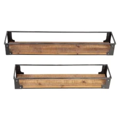 Honey-Can-Do Metal And Wood Wall Shelves -Home Improvement Store GUEST a832b887 38d1 4b8e ae94 b2d2f99f2fb1