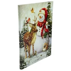 Northlight LED Lighted Snowman And Reindeer Christmas Canvas Wall Art 15.75" X 11.75" -Home Improvement Store GUEST a85eda56 c940 4b6f bfd2 5d58af49c5ad