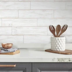 RoomMates Shiplap Wood Plank Peel And Stick Wallpaper White