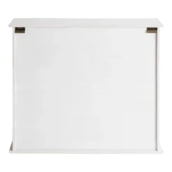 30" X 28" Barnhardt Decorative Wooden Wall Cabinet With 2 Sliding Glass Doors White - Kate & Laurel All Things Decor