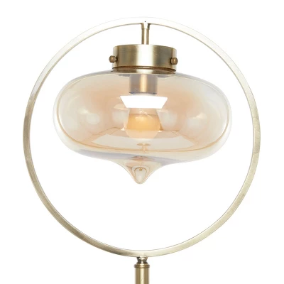 Metal Floor Lamp With Hanging Shade Gold - Olivia & May 5 Metal Floor Lamp With Hanging Shade Gold - Olivia & May - Image 3