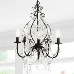 17" LED Crystal Maura Chandelier Black - Jonathan Y -Home Improvement Store GUEST abcb8c43 778e 4e57 b93e d3f3ac35c019