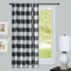 Kate Aurora Country Farmhouse Buffalo Plaid Gingham Single Tie Up Window Curtain Shades