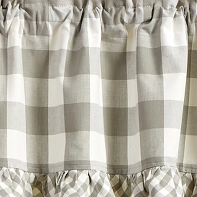 Park Designs Buffalo Check Ruffled Dove Valance 60" X 14" 4 Park Designs Buffalo Check Ruffled Dove Valance 60" X 14" - Image 2