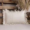14X22 Inch Hand Woven Yarn Tassel Pillow White Cotton & Acrylic With Polyester Fill By Foreside Home & Garden -Home Improvement Store GUEST ad80bcb8 3a29 4b80 b7c4 78fb3cc999ae