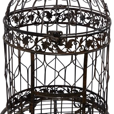 47" Iron Vintage Birdcage Black - Olivia & May 4 47" Iron Vintage Birdcage Black - Olivia & May - Image 2