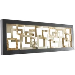 Metal Geometric Square Ribbon Wall Decor With Black Frame Gold - Olivia & May -Home Improvement Store GUEST b1e75f49 49f3 48ec ac04 9cb3dbf87817
