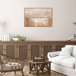 33" X 23" Golden Pink Beach By Allison Pearce Framed Canvas Wall Art Print - Amanti Art -Home Improvement Store GUEST b22863d2 0993 4350 bea4 b83930b37e25