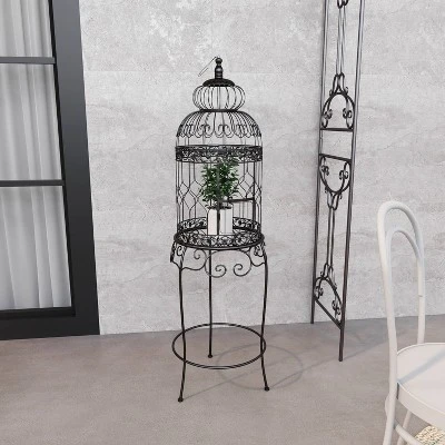 47" Iron Vintage Birdcage Black - Olivia & May 14 47" Iron Vintage Birdcage Black - Olivia & May - Image 12
