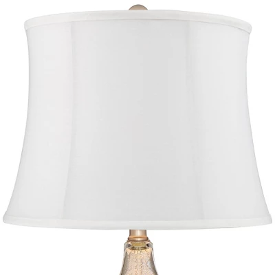 360 Lighting Castine Modern Accent Table Lamps 22" High Set Of 2 Mercury Glass With USB Charging Port White Softback Shade For Living Room House Desk 5 360 Lighting Castine Modern Accent Table Lamps 22" High Set Of 2 Mercury Glass With USB Charging Port White Softback Shade For Living Room House Desk - Image 3