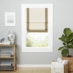 Exclusive Home Frontera 100% Blackout Roman Shade, 23"x64", Natural/Taupe -Home Improvement Store GUEST b7400168 5525 4743 b60f 03db0524ef5e