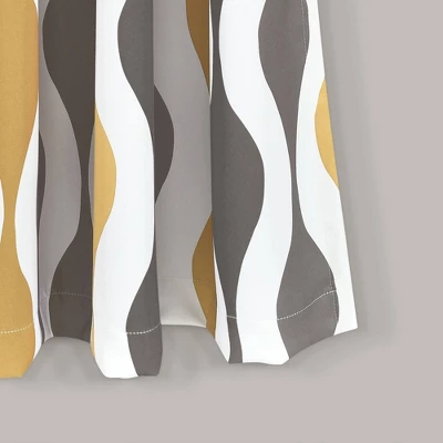 2pk 52"x108" Light Filtering Mid-Century Geo Curtain Panels Gold/Gray - Lush Décor 5 2pk 52"x108" Light Filtering Mid-Century Geo Curtain Panels Gold/Gray - Lush Décor - Image 3
