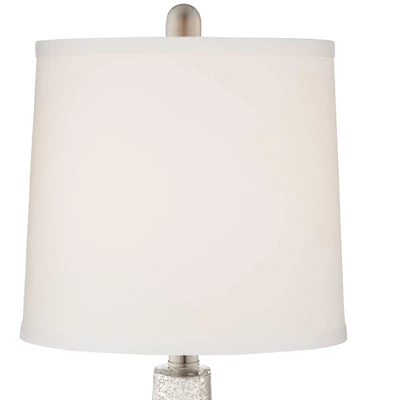 360 Lighting Ledger Modern Accent Table Lamps Set Of 2 With Square Risers 22 3/4" High Mercury Glass USB Port Dimmers Off-White Shade For Office Desk 4 360 Lighting Ledger Modern Accent Table Lamps Set Of 2 With Square Risers 22 3/4" High Mercury Glass USB Port Dimmers Off-White Shade For Office Desk - Image 2