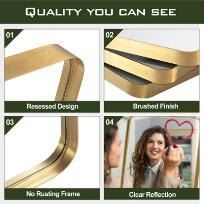 Aalysia 71" X 28" Full Length Mirror, Aluminum Alloy Frame Mirror Full Length For Leaning & Wall Mounted, Round Corners, No Stand - The Pop Home 5 Aalysia 71" X 28" Full Length Mirror, Aluminum Alloy Frame Mirror Full Length For Leaning & Wall Mounted, Round Corners, No Stand - The Pop Home - Image 3