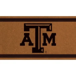 Evergreen Texas A&M Logo Turf Mat, Brown- 28 X 16 Inches Indoor Outdoor Doormat
