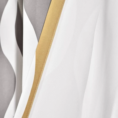 2pk 52"x108" Light Filtering Mid-Century Geo Curtain Panels Gold/Gray - Lush Décor 6 2pk 52"x108" Light Filtering Mid-Century Geo Curtain Panels Gold/Gray - Lush Décor - Image 4