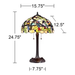 Robert Louis Tiffany Traditional Table Lamp 24.75" High Bronze Tropical Birds Stained Glass Shade For Living Room Family Bedroom Nightstand 9 Robert Louis Tiffany Traditional Table Lamp 24.75" High Bronze Tropical Birds Stained Glass Shade For Living Room Family Bedroom Nightstand -Home Improvement Store GUEST bd1c26a2 18b4 4d8c aea7 5e689b95d83c