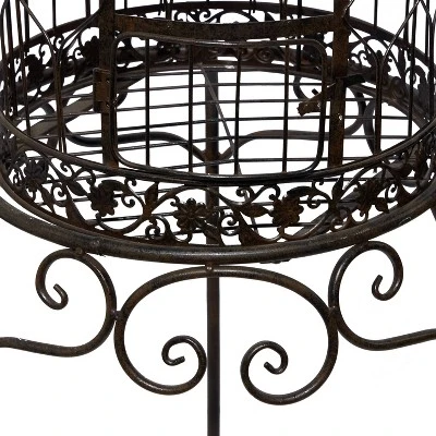 47" Iron Vintage Birdcage Black - Olivia & May 6 47" Iron Vintage Birdcage Black - Olivia & May - Image 4
